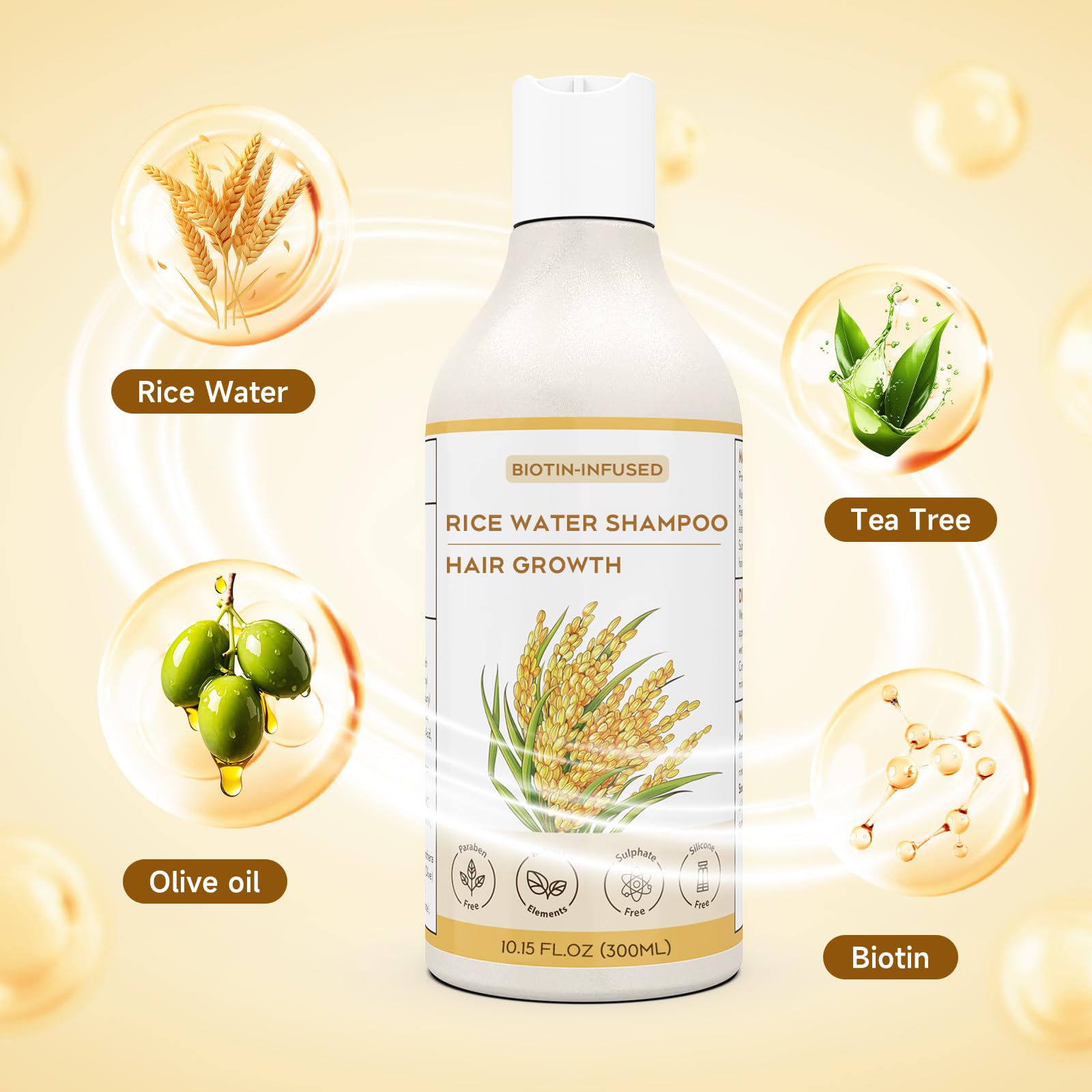 YSKWA riz-eau massage-capillaire: massage du cuir chevelu améliore le confort.