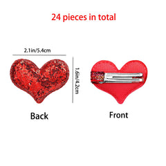 Pince-coeur Yssreey rose pailleté, fixation fiable pour cheveux longs.