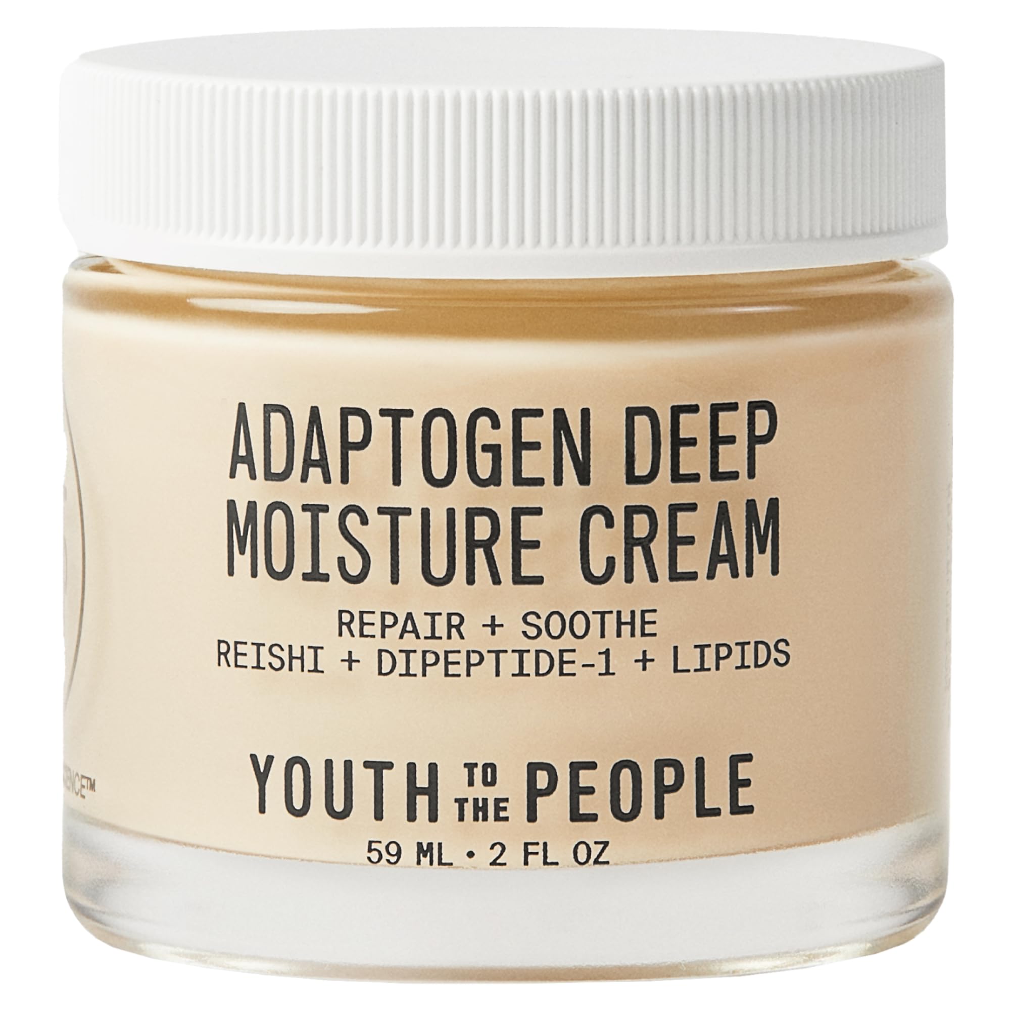 Youth To The People Adaptogen Crème visage sur flacon, hydratation immédiate et texture riche