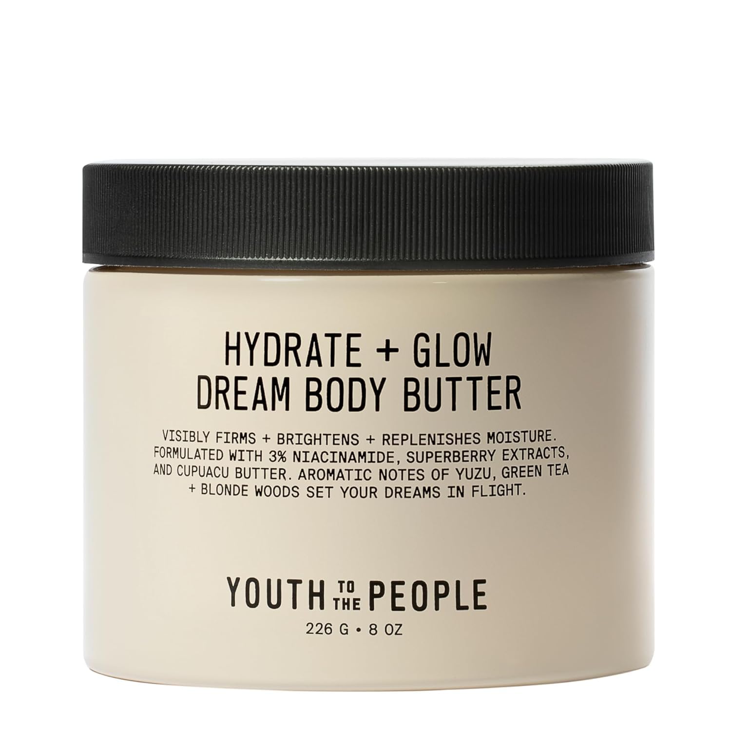 Youth To The People Beurre Corporel emballage élégant, prêt pour hydratation en profondeur.