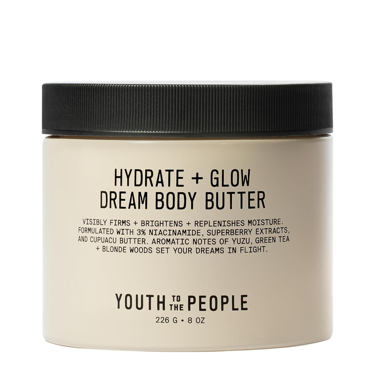 Youth To The People Beurre Corporel emballage élégant, prêt pour hydratation en profondeur.