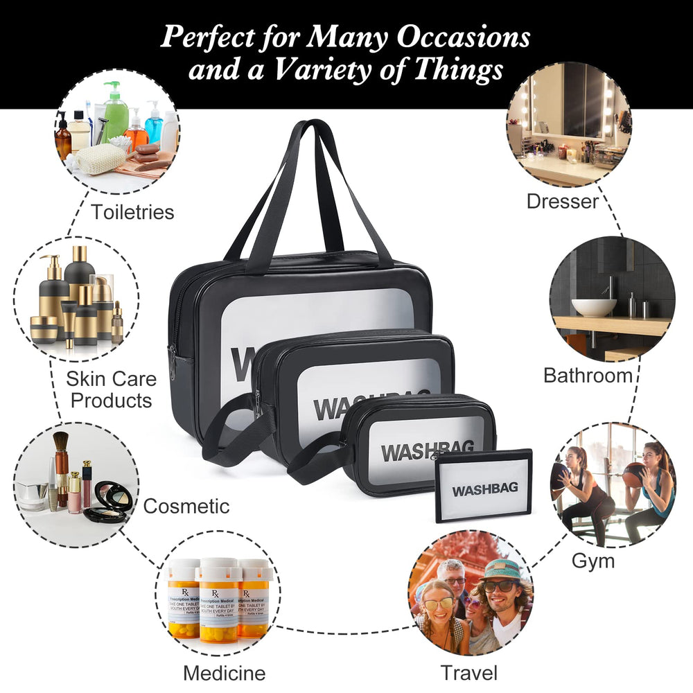 Trousse de maquillage YuanCheng PU cuir translucide, grande ouverture pour accéder rapidement.