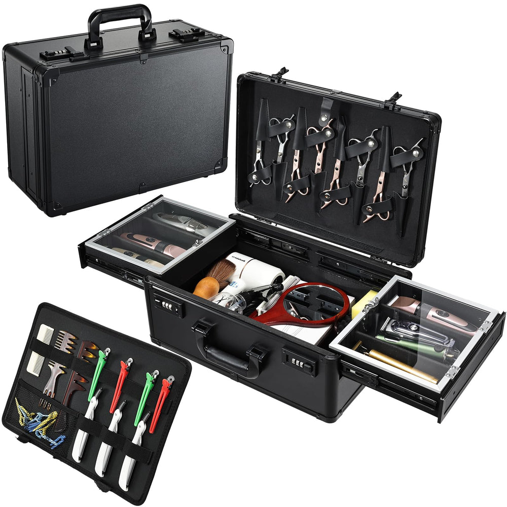 Yueieoun Barber Case avec 6 tondeuses et tiroirs coulissants pour une organisation pro