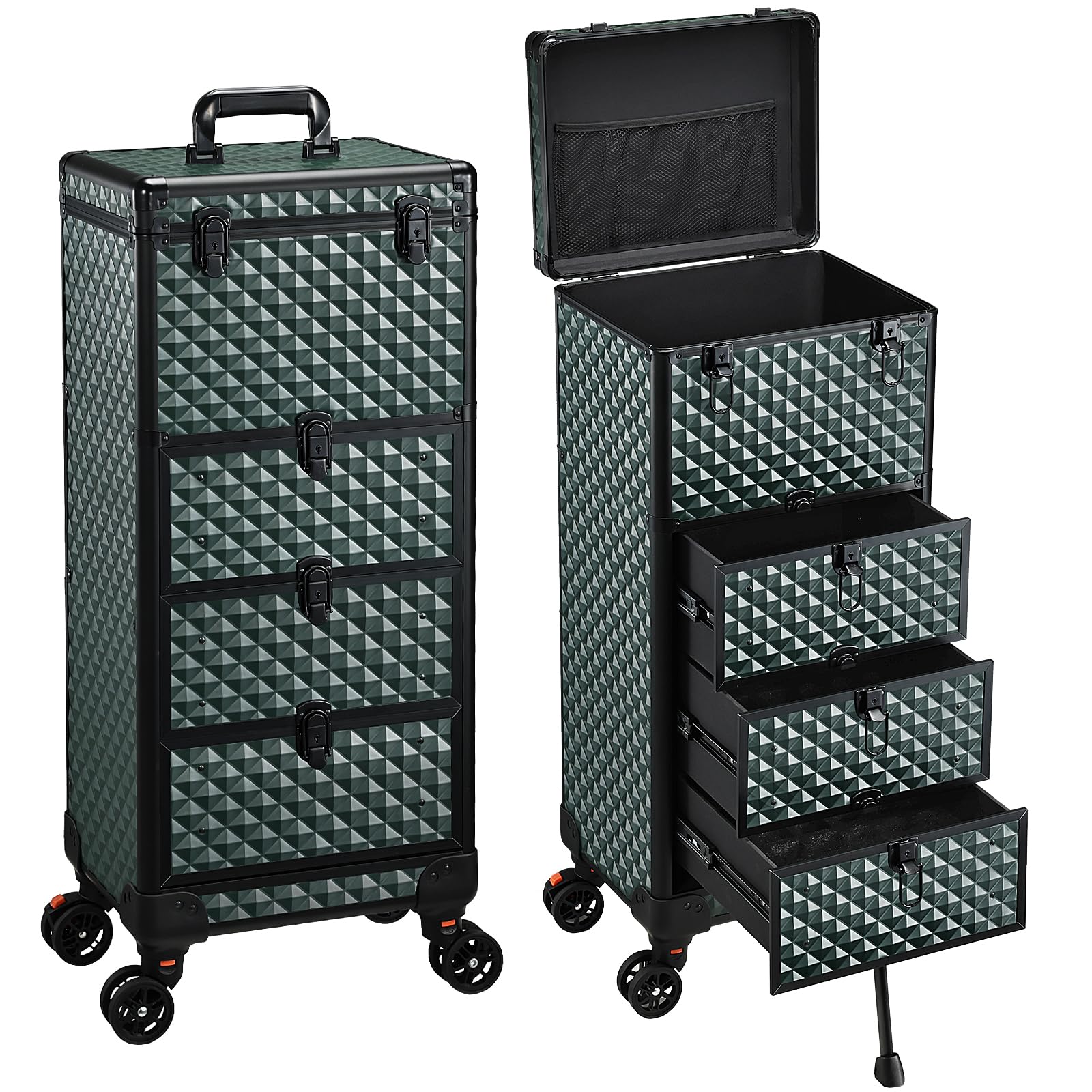 Chariot Yueieoun pour ongles avec 3 tiroirs, accès rapide aux outils lors d’une prestation.