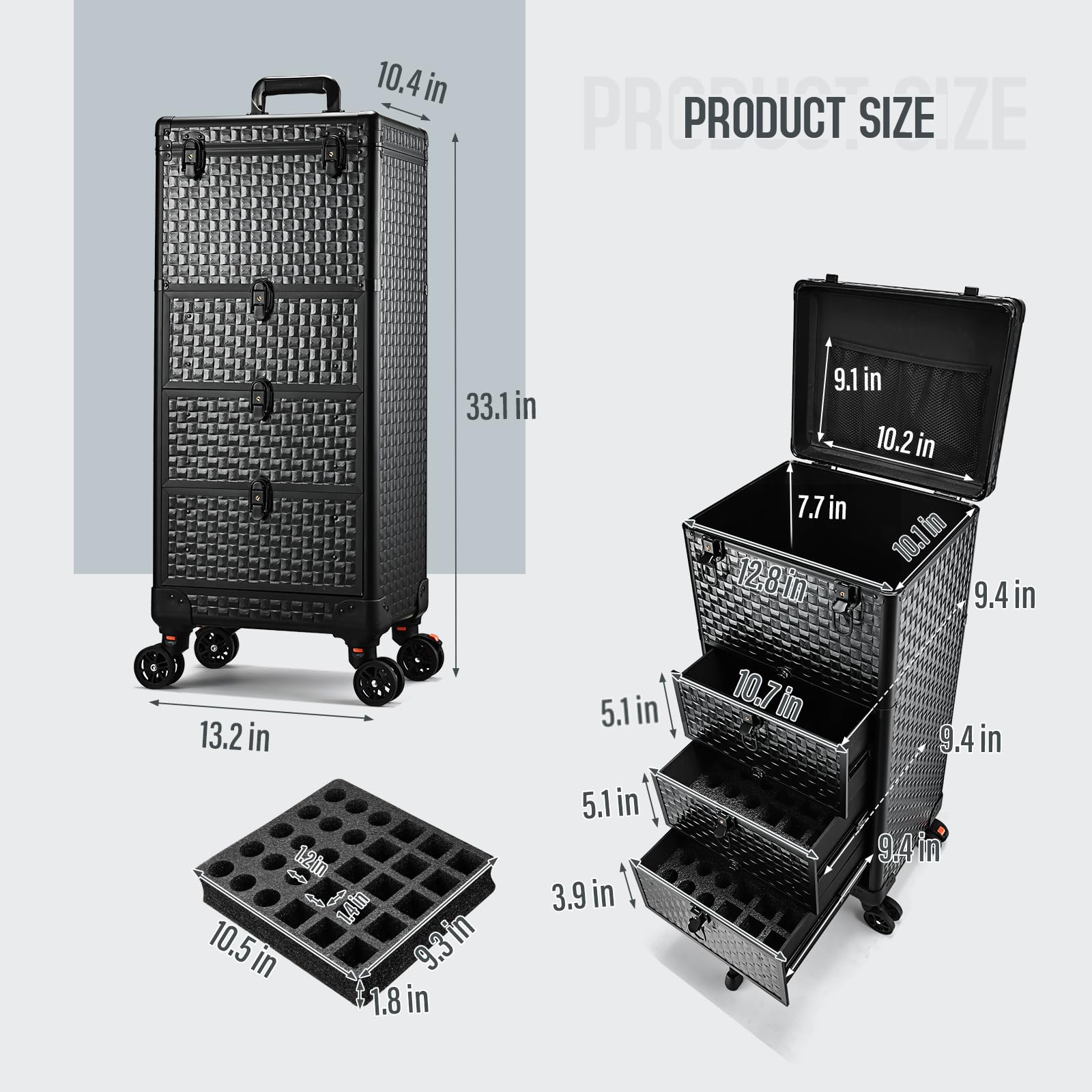 Plateau supérieur Yueieoun offrant espace pour accessoires et outils.
