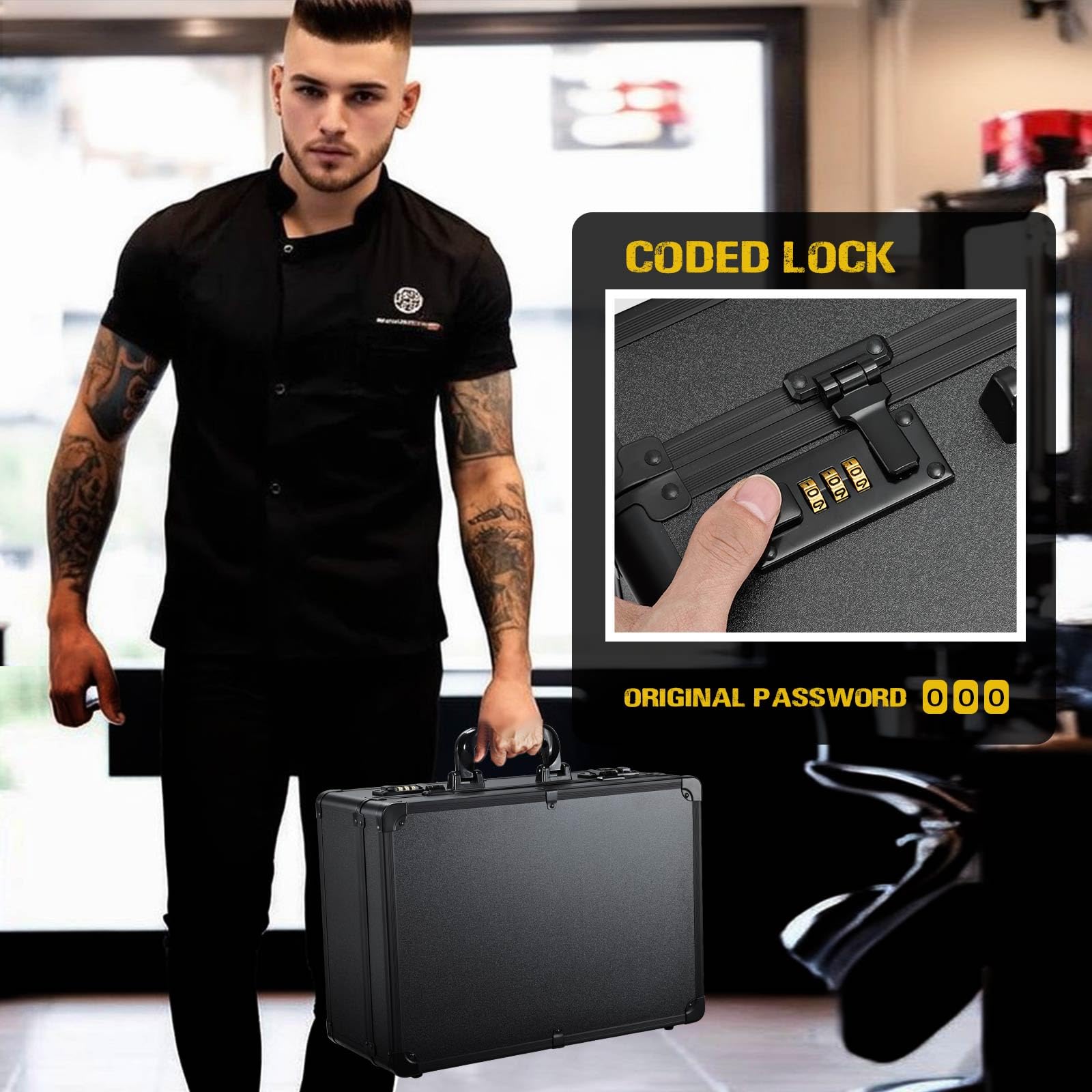Etui Yueieoun Barber compartiments reglables pour organiser outils