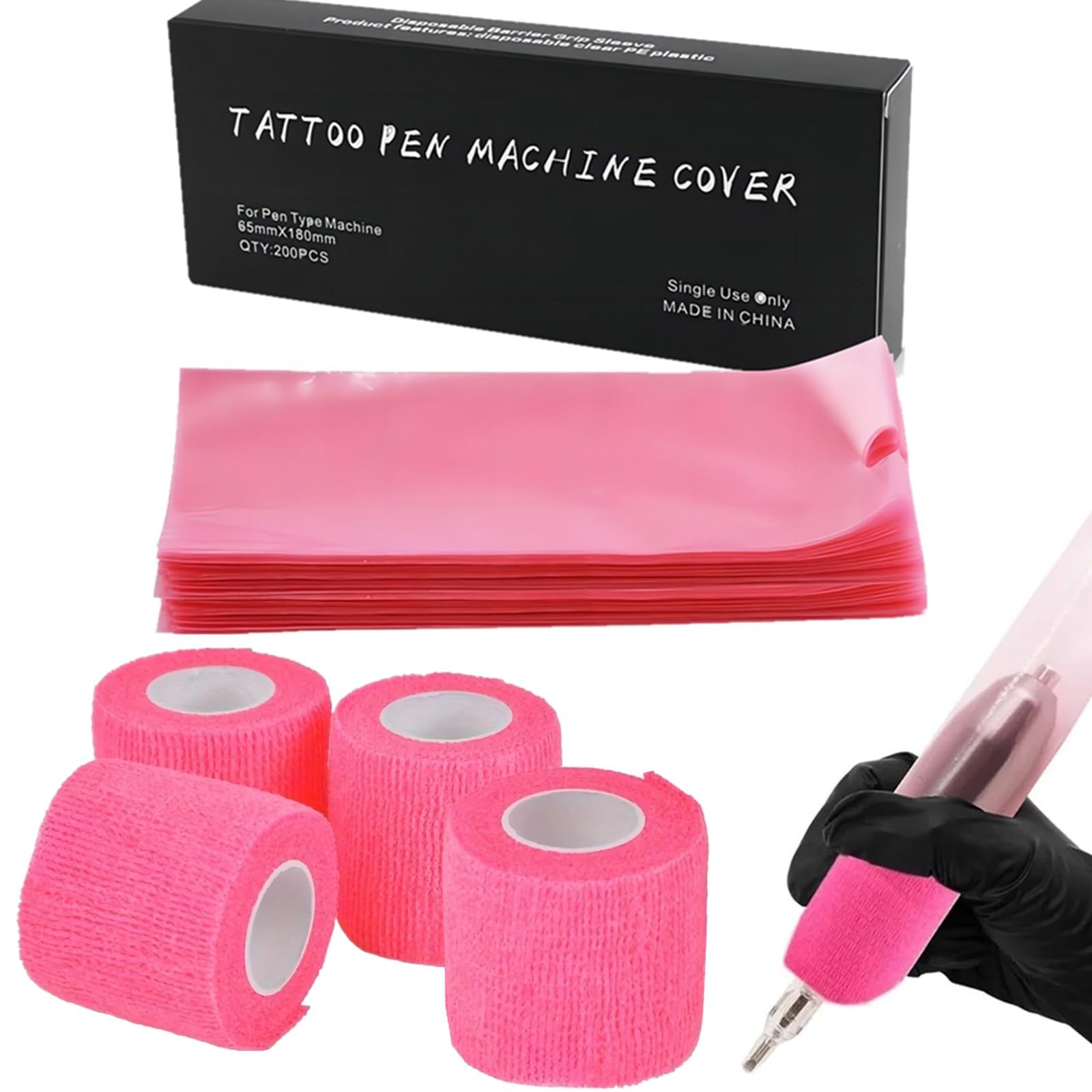 Couvercles Yuelong pour machine tatouage rose, protection durable et hygiène.