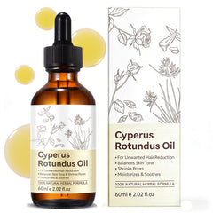 YUEPLATTNMAY Huile Cyperus Rotundus – bouteille, soin naturel pour la peau et réduction progressive des poils