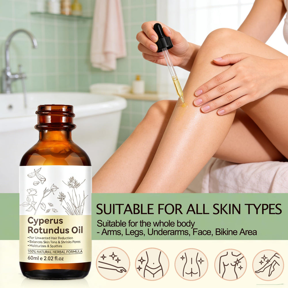 YUEPLATTNMAY Huile Cyperus Rotundus – contient aloe et amande douce pour nourrir et calmer la peau