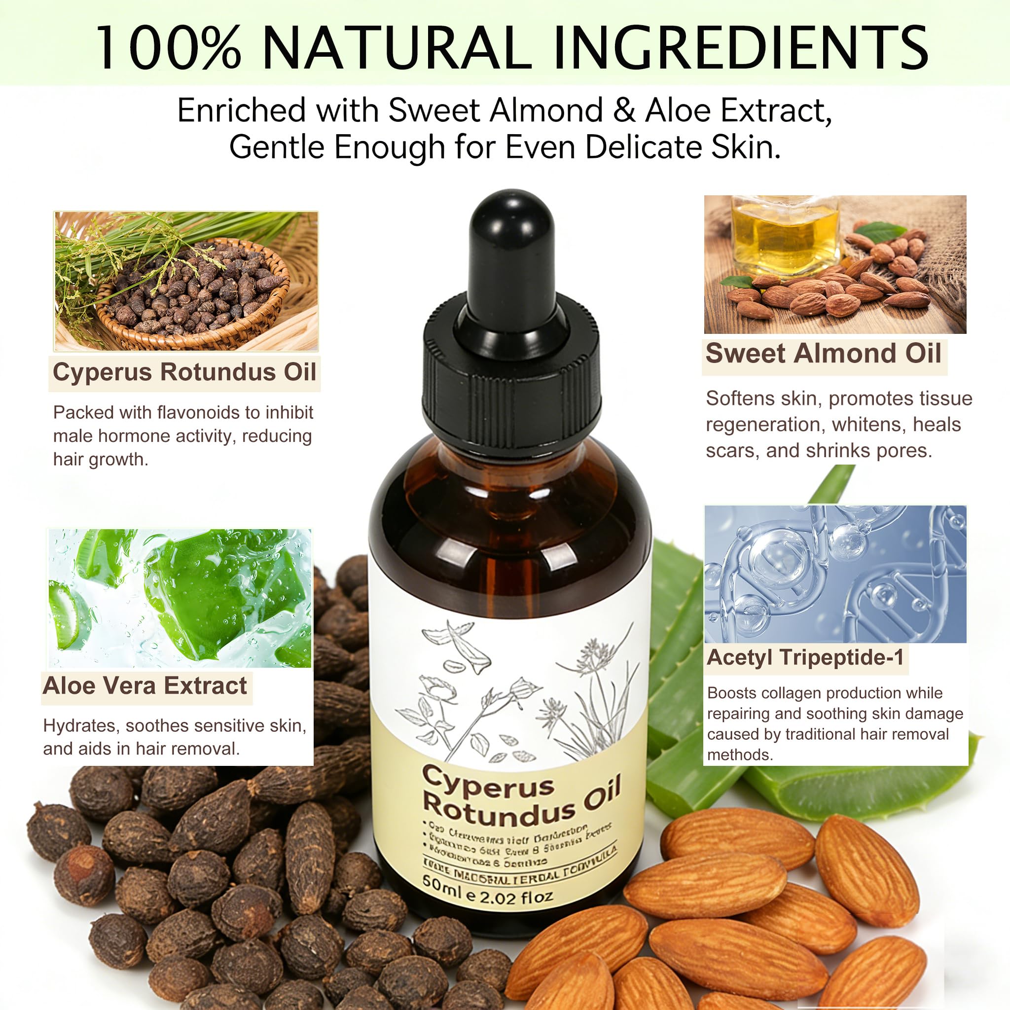 YUEPLATTNMAY Huile Cyperus Rotundus – massage sur peau, texture légère et hydratante