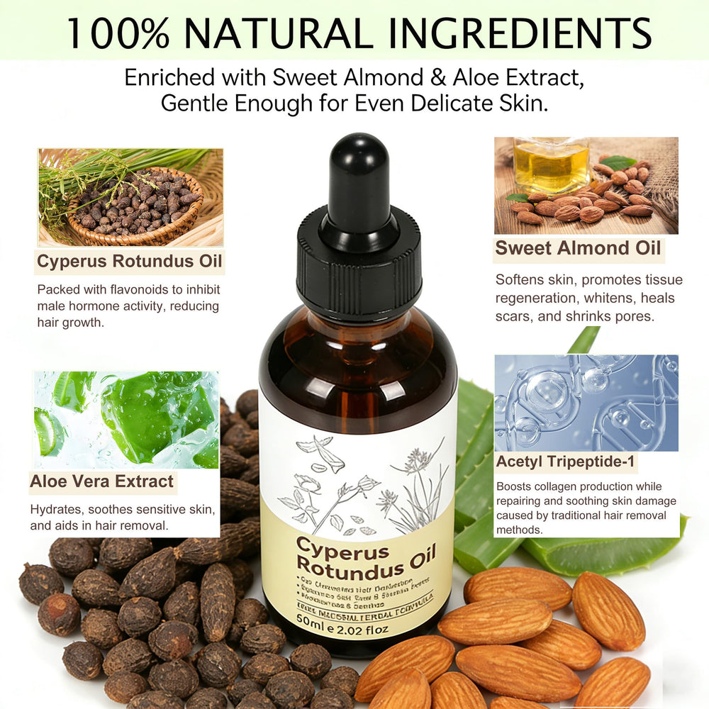YUEPLATTNMAY Huile Cyperus Rotundus – massage sur peau, texture légère et hydratante