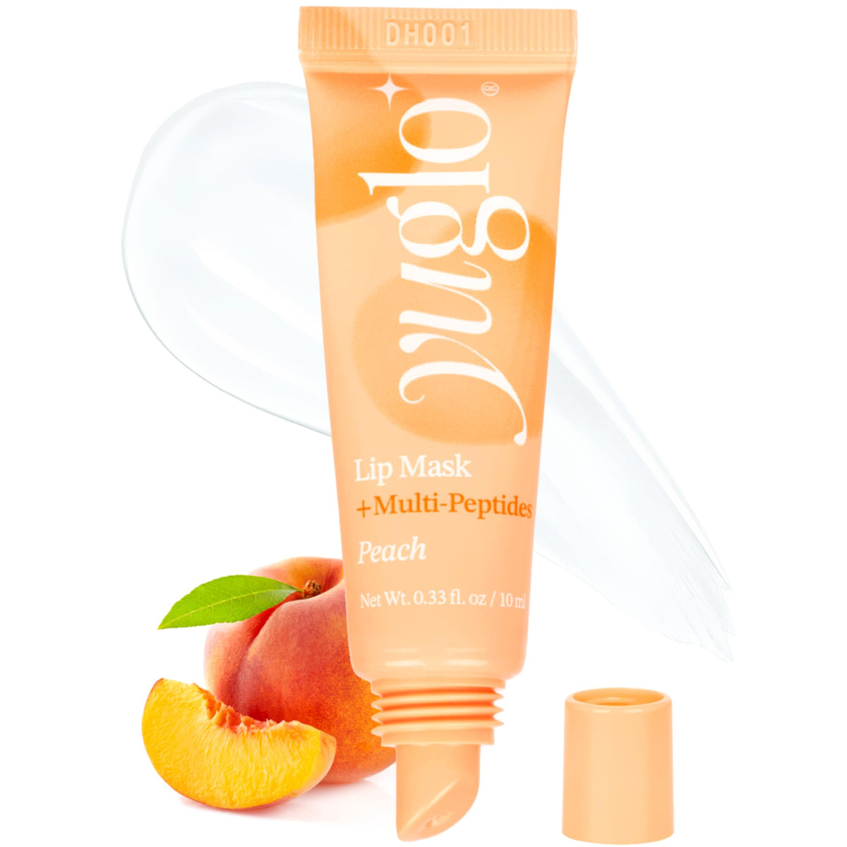 YuGlo masque Lèvres Nuit Pêche – bouteille hydratante pour lèvres sèches.
