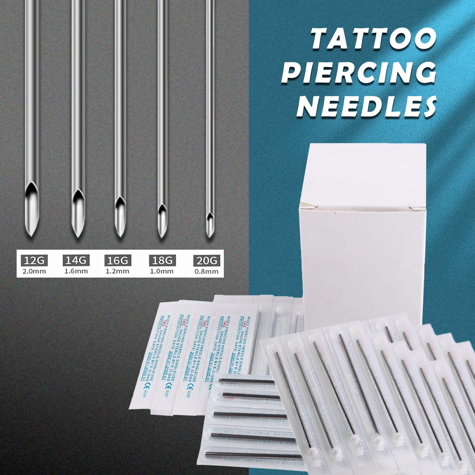 Aiguilles Yugui 14G – emballage propre et pratique pour piercing varié