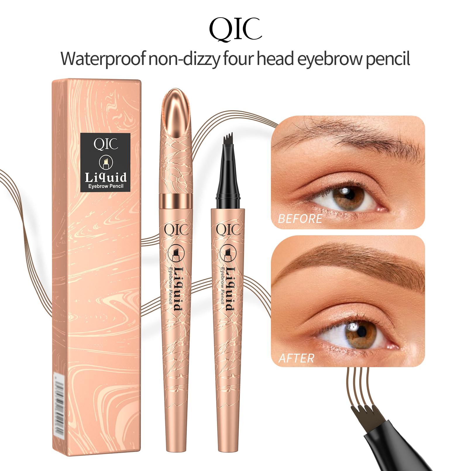 Stylo Yulinlon Q706 offre des traces fines et précises pour densifier les sourcils.
