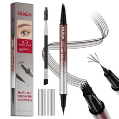 Yulinlon stylo sourcils 4D double-face pour des traits naturels