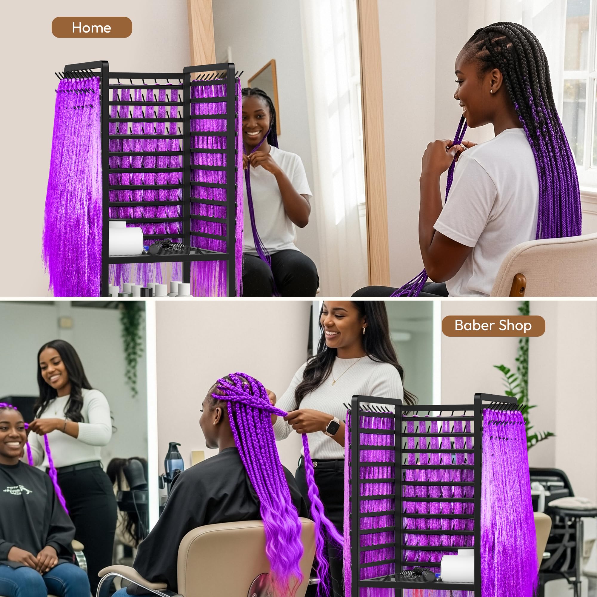 Mobilier coiffure Yumkfoi, poste de travail mobile et stable.
