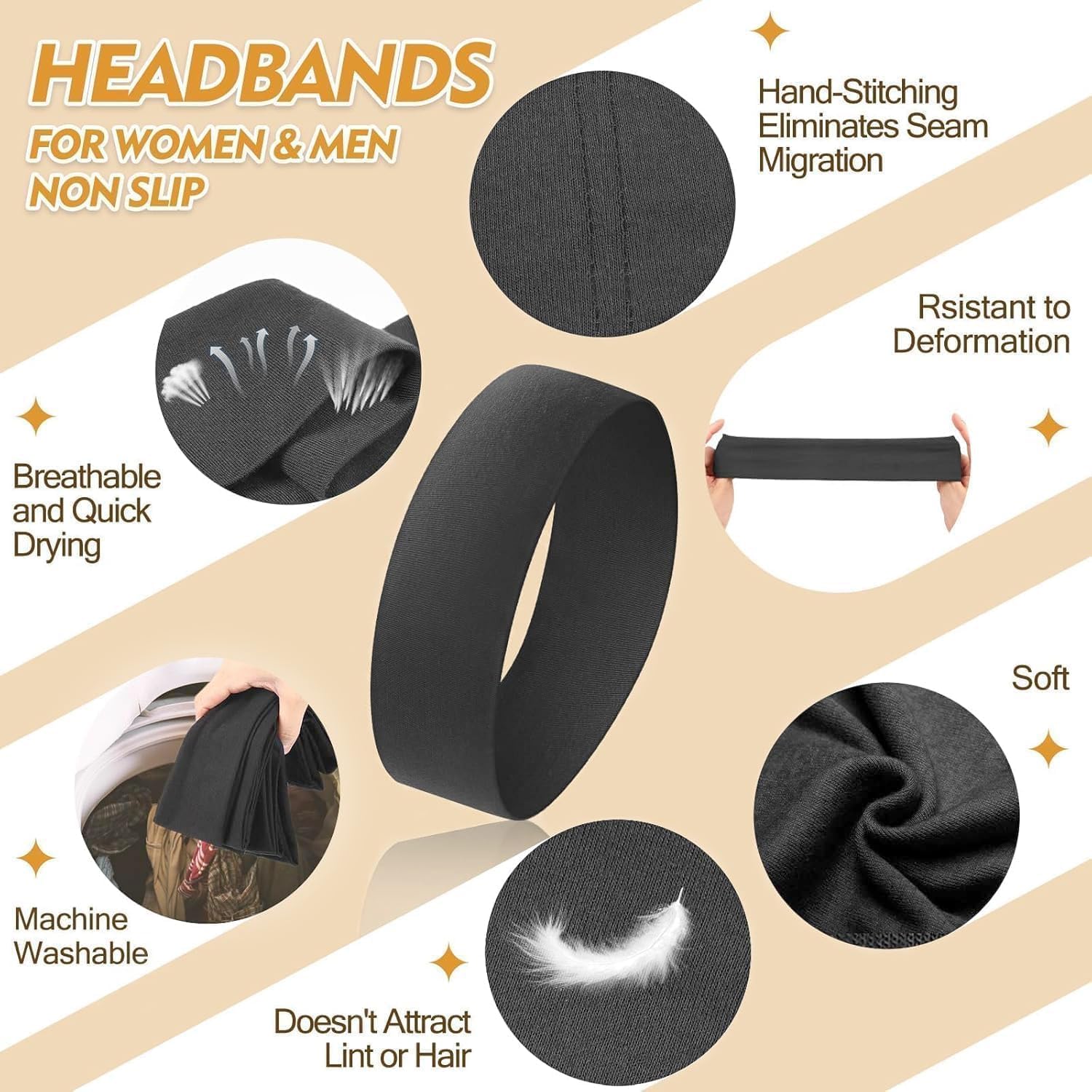 Bandeau Yunaking ajustable 20-24 pouces pour un confort durable.