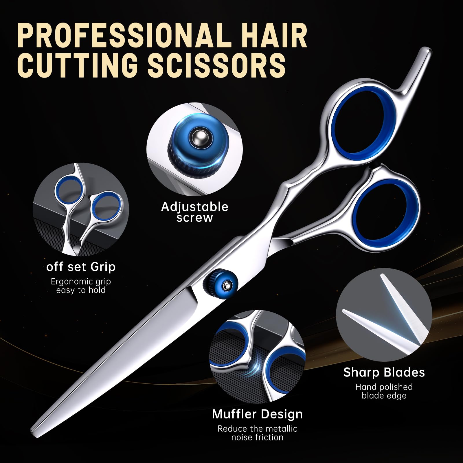 YUQGAOP ciseaux coiffure amincissement dents pour effiler les mèches.