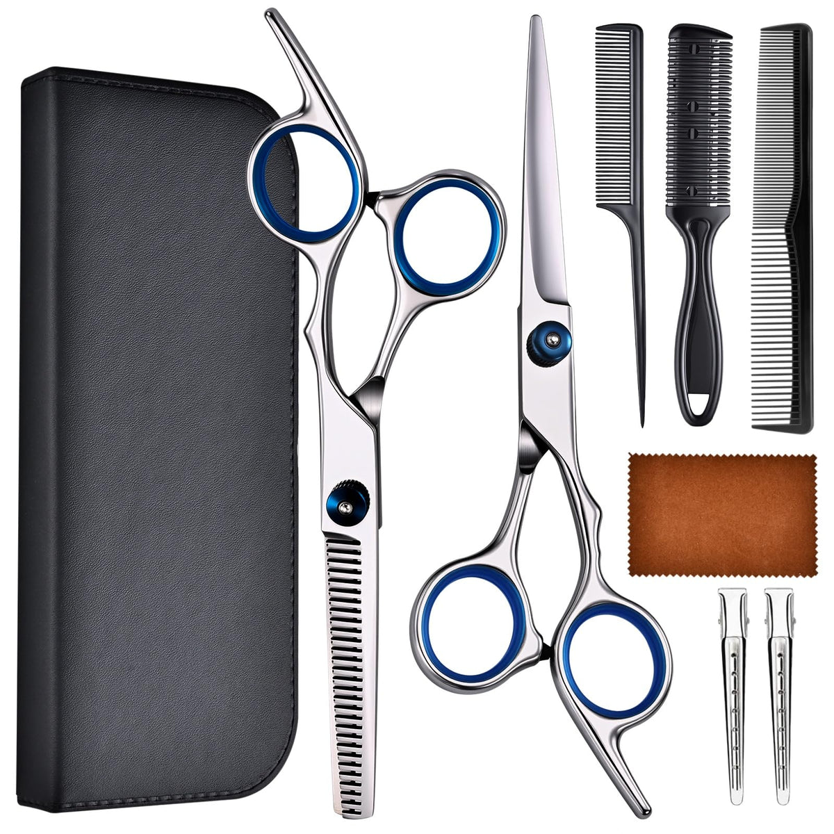 YUQGAOP ciseaux coiffure professionnels, ensemble complet pour coupes nettes à domicile.
