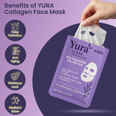Yura Clean Masque Collagène Visage — sérum intégré favorisant l'hydratation nocturne.