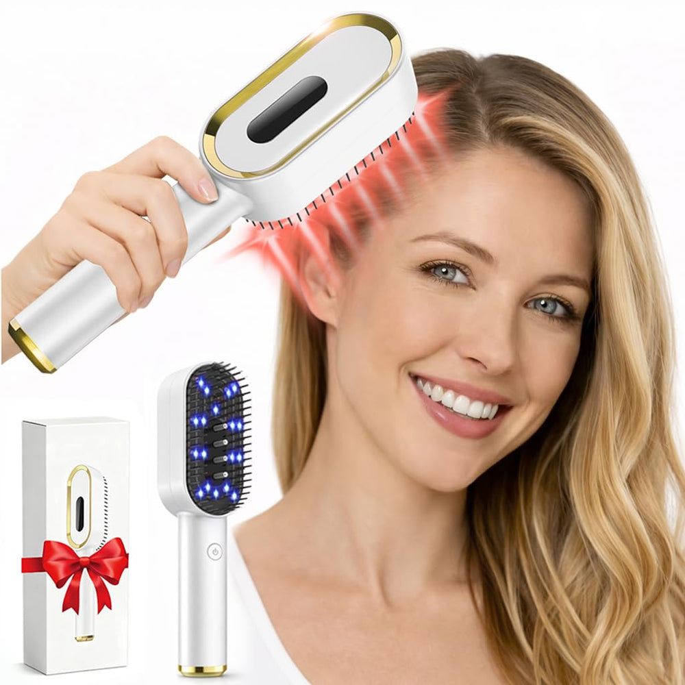 Brosse laser Yuxian en action sur cuir chevelu pour croissance des cheveux