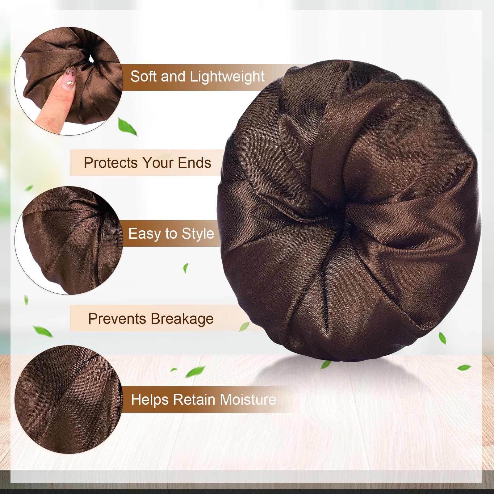 Yuxung chignon donut satin, maintien doux adapté à tous types de cheveux.