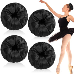 Chignon donut satin noir par Yuxung, prêt à porter pour un look soigné et durable.