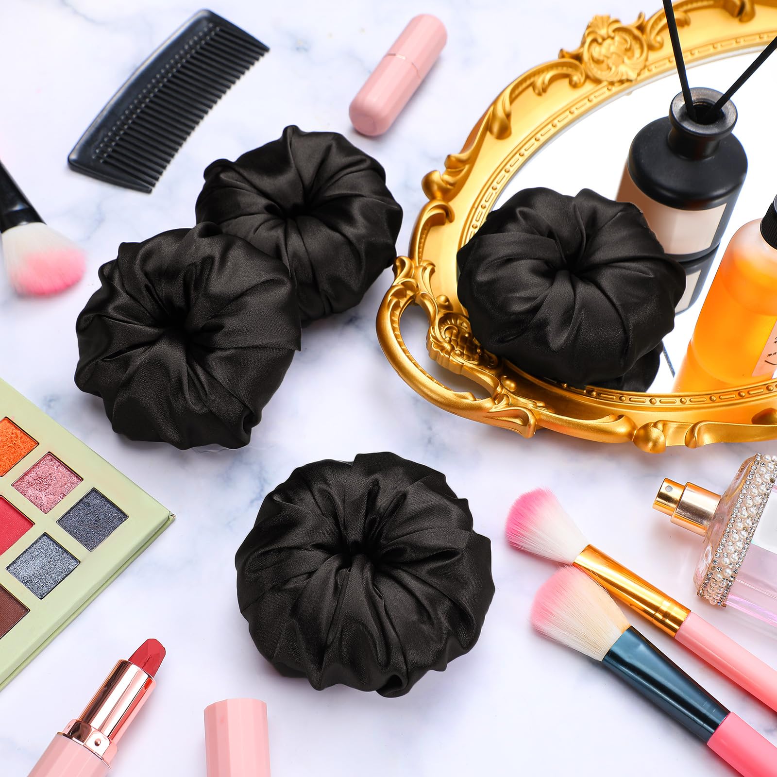 Chignon satin compacte noir Yuxung facile à transporter au bureau.