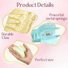 Pinces Yuxung en acrylique pêche pour cheveux fins, accessoire pratique et coloré.