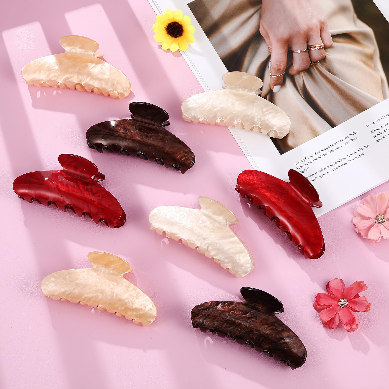 Yuxung pinces cheveux acryliques, utilisation quotidienne facile et rapide.