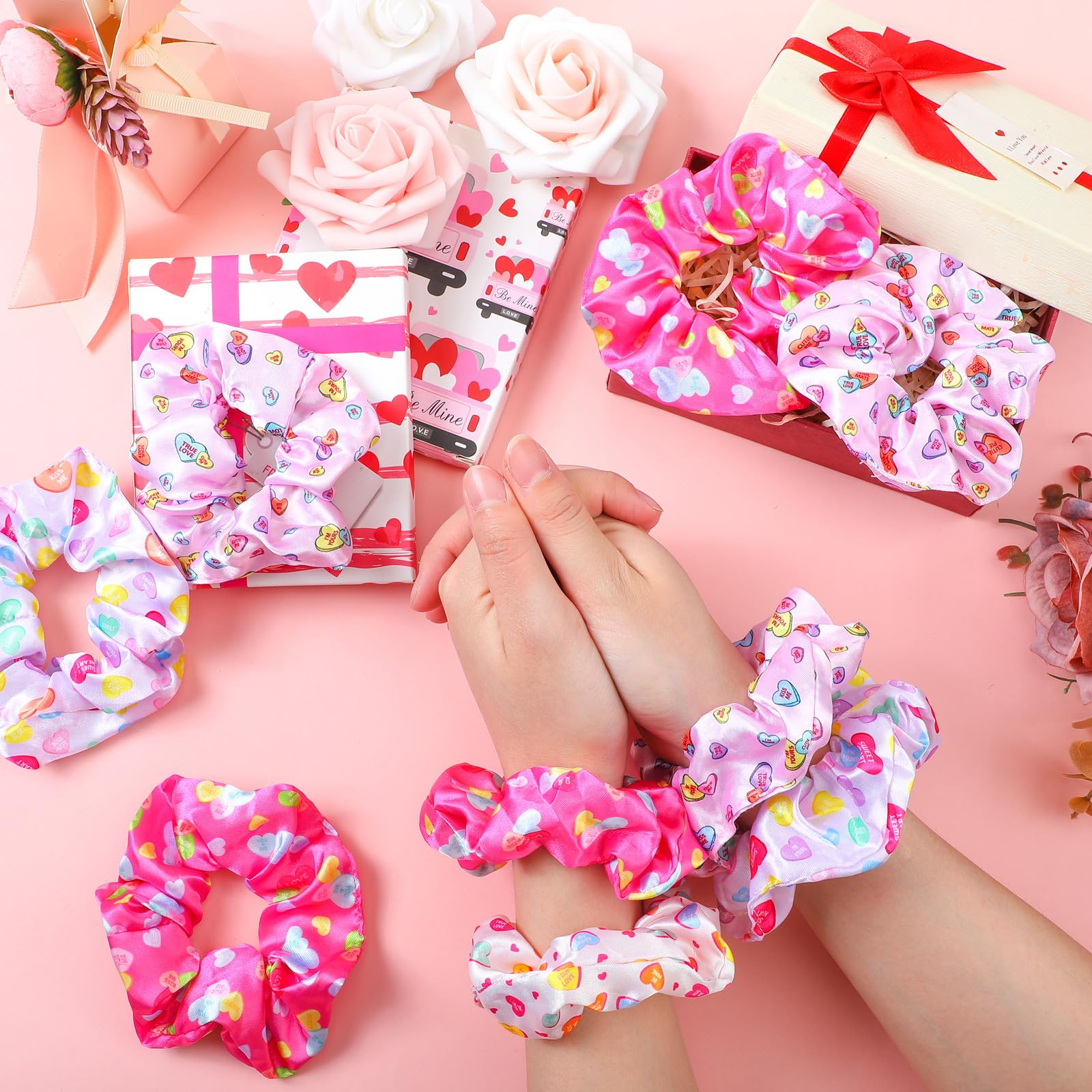 Serre-tête satin Yuxung avec coeurs de conversation, accessoire festif pour fêtes