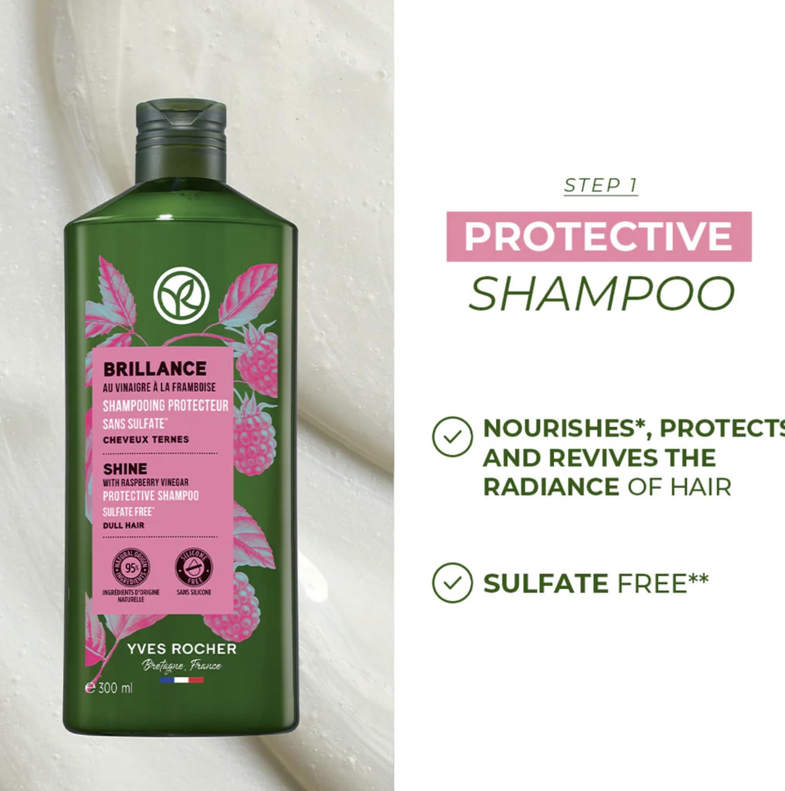 Après-shampoing Yves Rocher sans sulfate apporte couleur et douceur