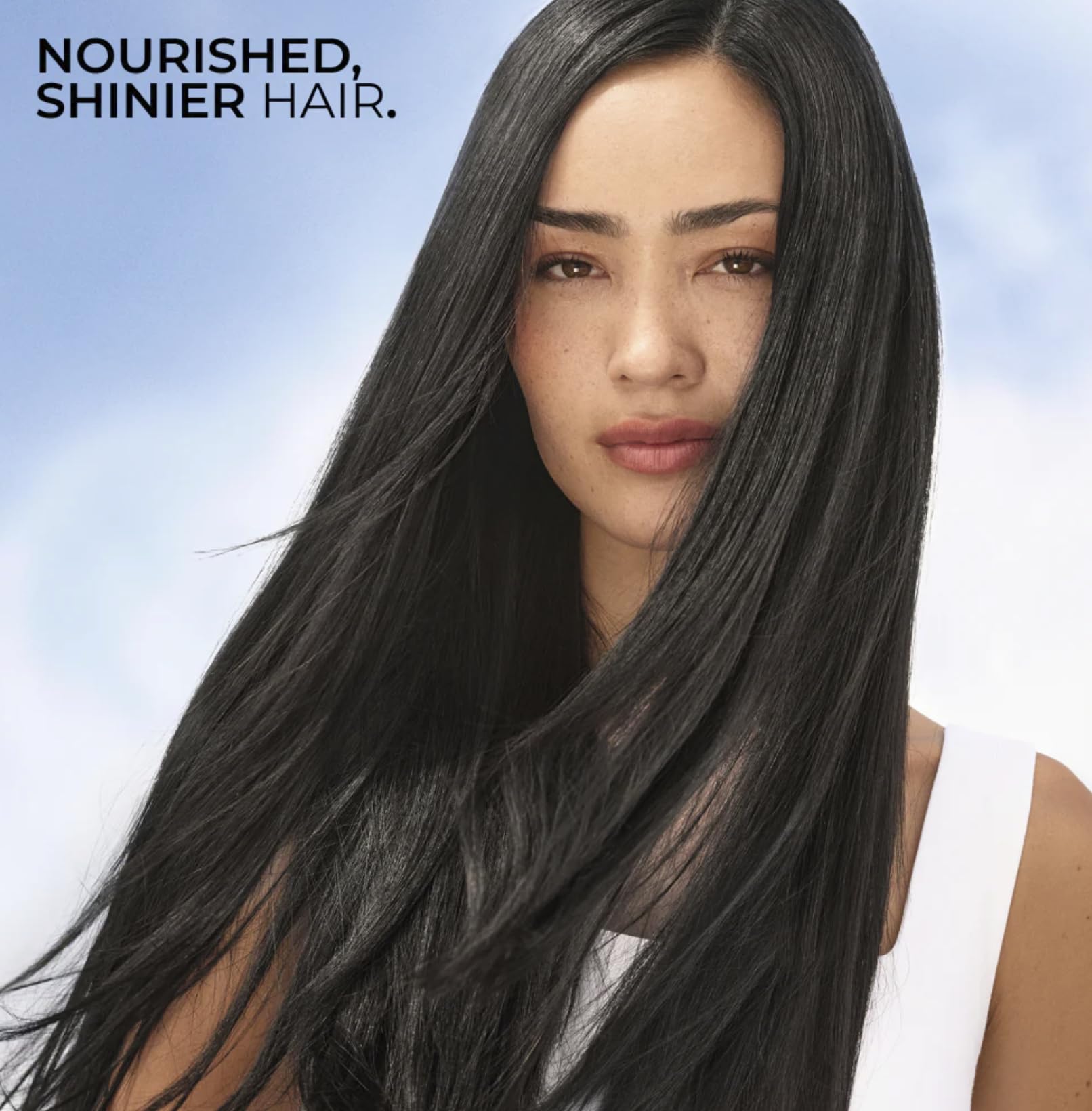 Cheveux teints brillants et soyeux après l’utilisation du duo Yves Rocher