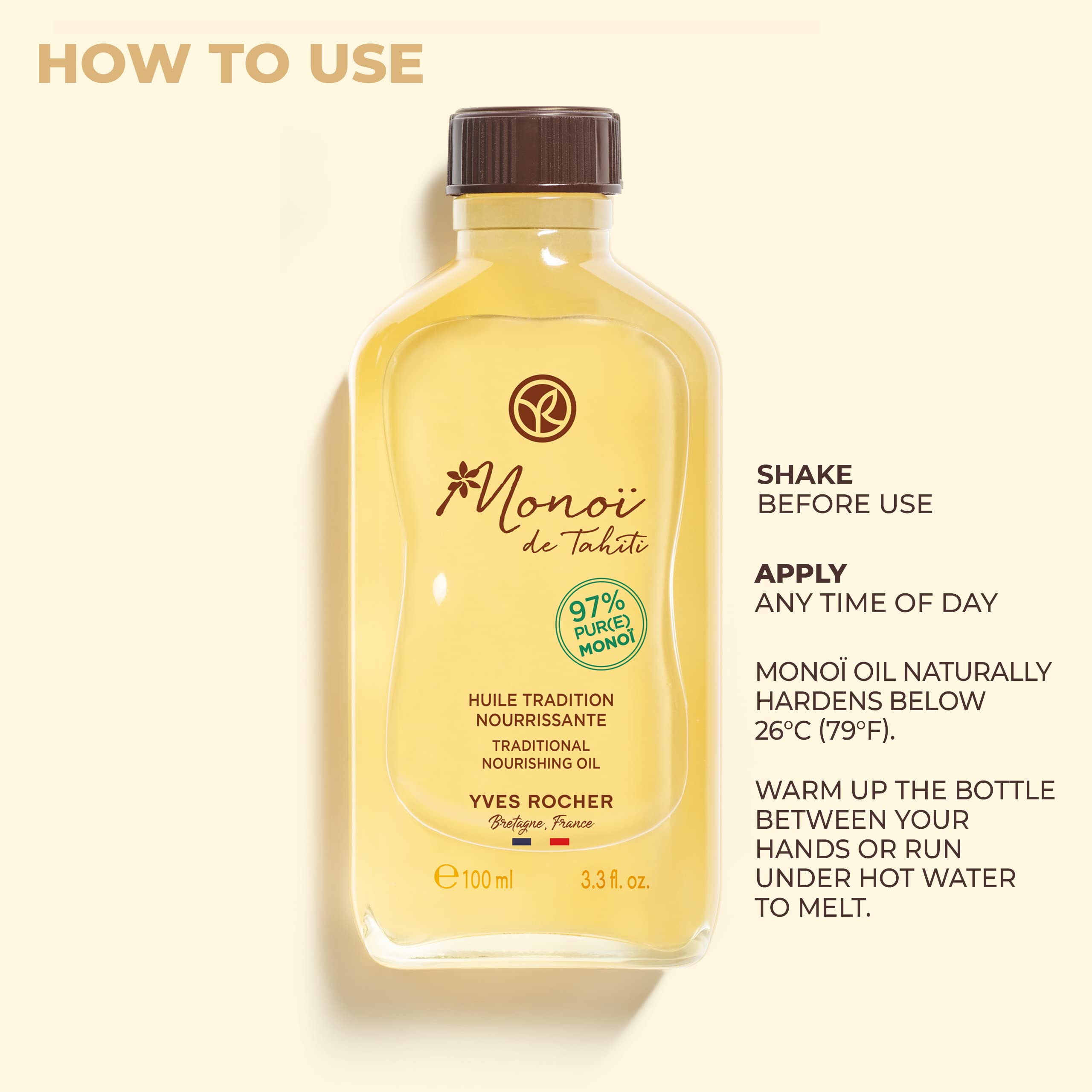 Parfait après douche pour Yves Rocher Monoï Tahiti, hydratation et douceur.