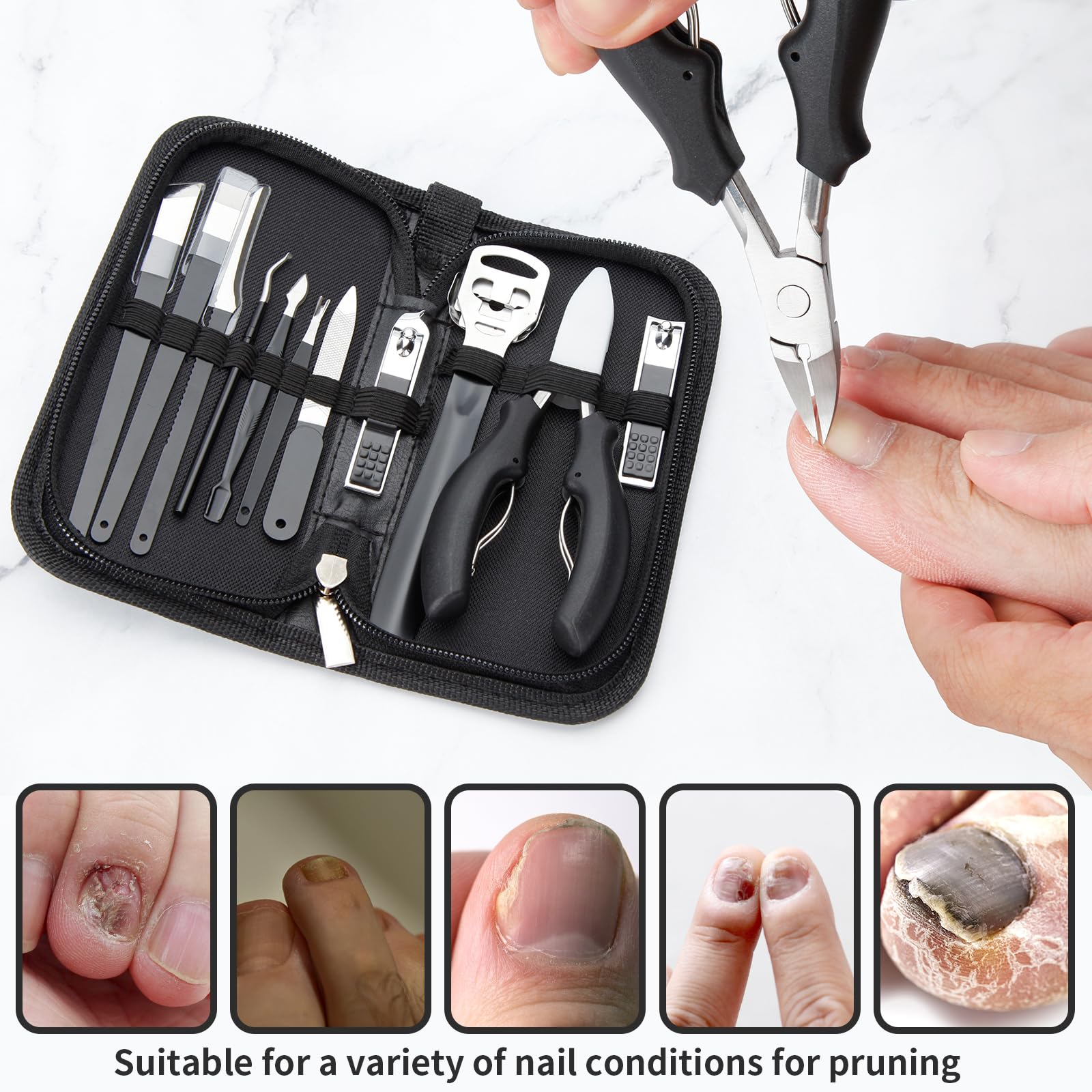YWEAUIV Couteau oblique pour atteindre le pli de l'ongle incarné en douceur.
