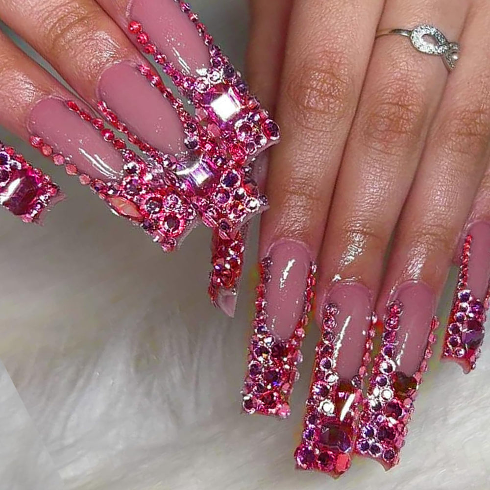 Yzzseven strass flatback rose 2100, éclat uniforme pour nail art