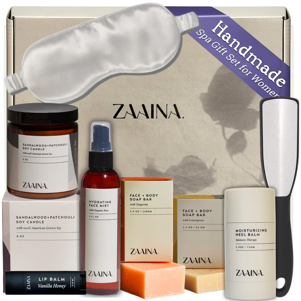 Bougie ZAAINA santal et patchouli pour une ambiance spa à domicile.