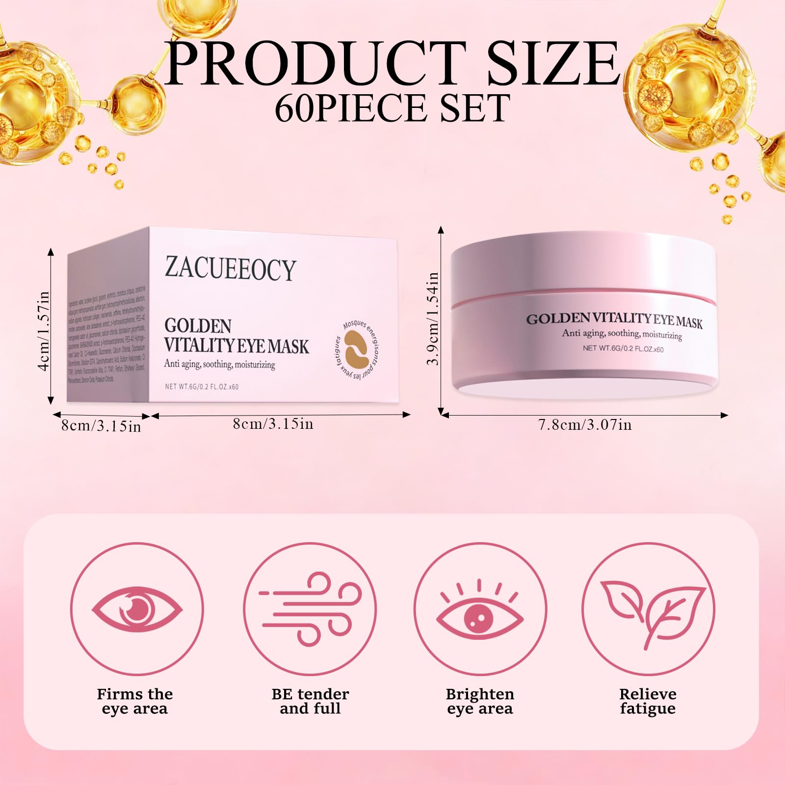 ZACUEEOCY Masque yeux apaisement froid: sensation rafraîchissante et relief immédiat.