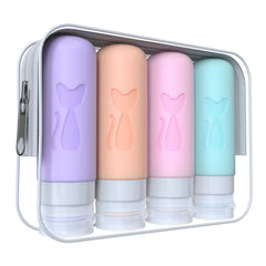 Ensemble Zafit bouteilles voyage 3oz étanches multicolores, idéal pour les cosmétiques en déplacement.