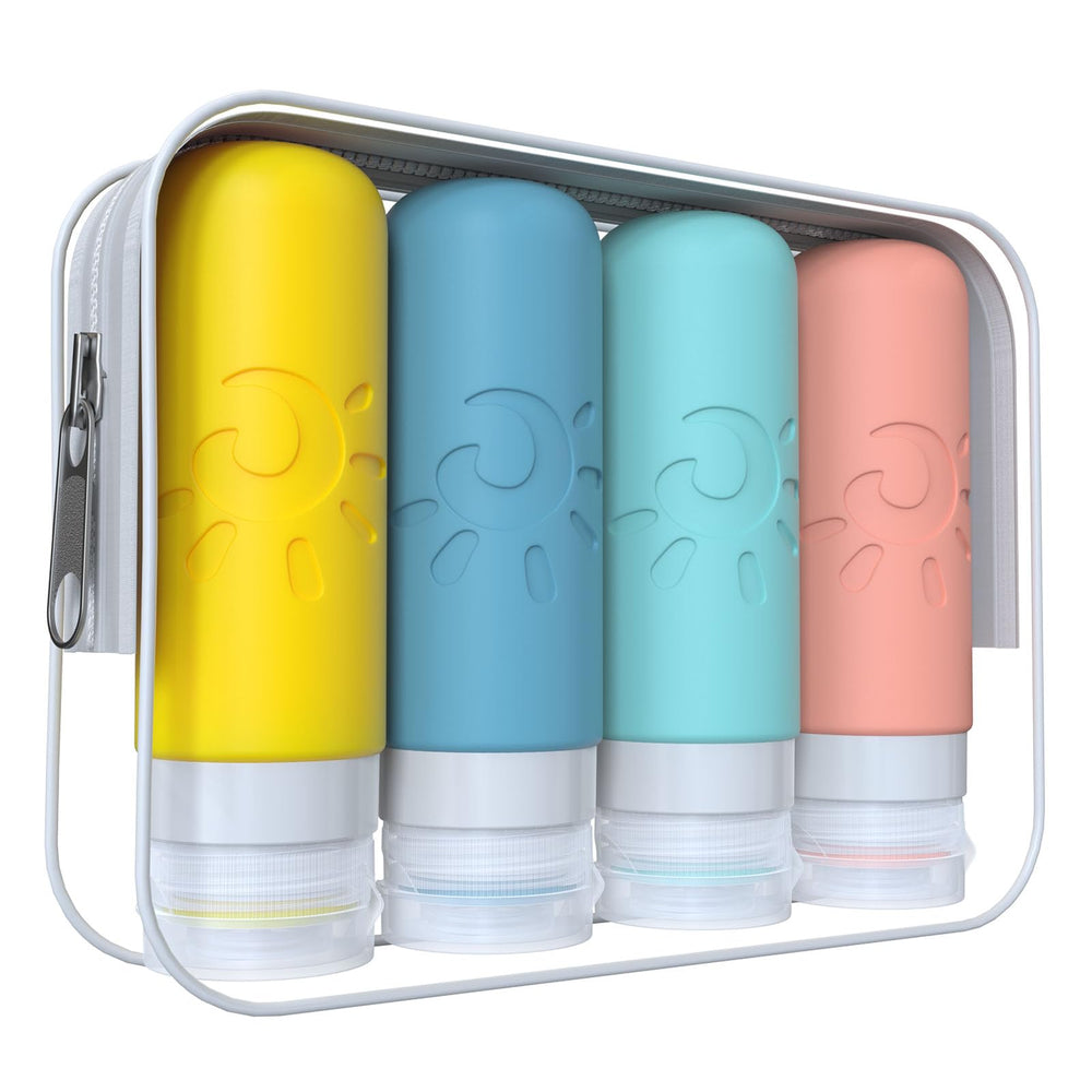 Bouteilles Zafit en silicone pour voyage, remplissage facile pour shampoing.
