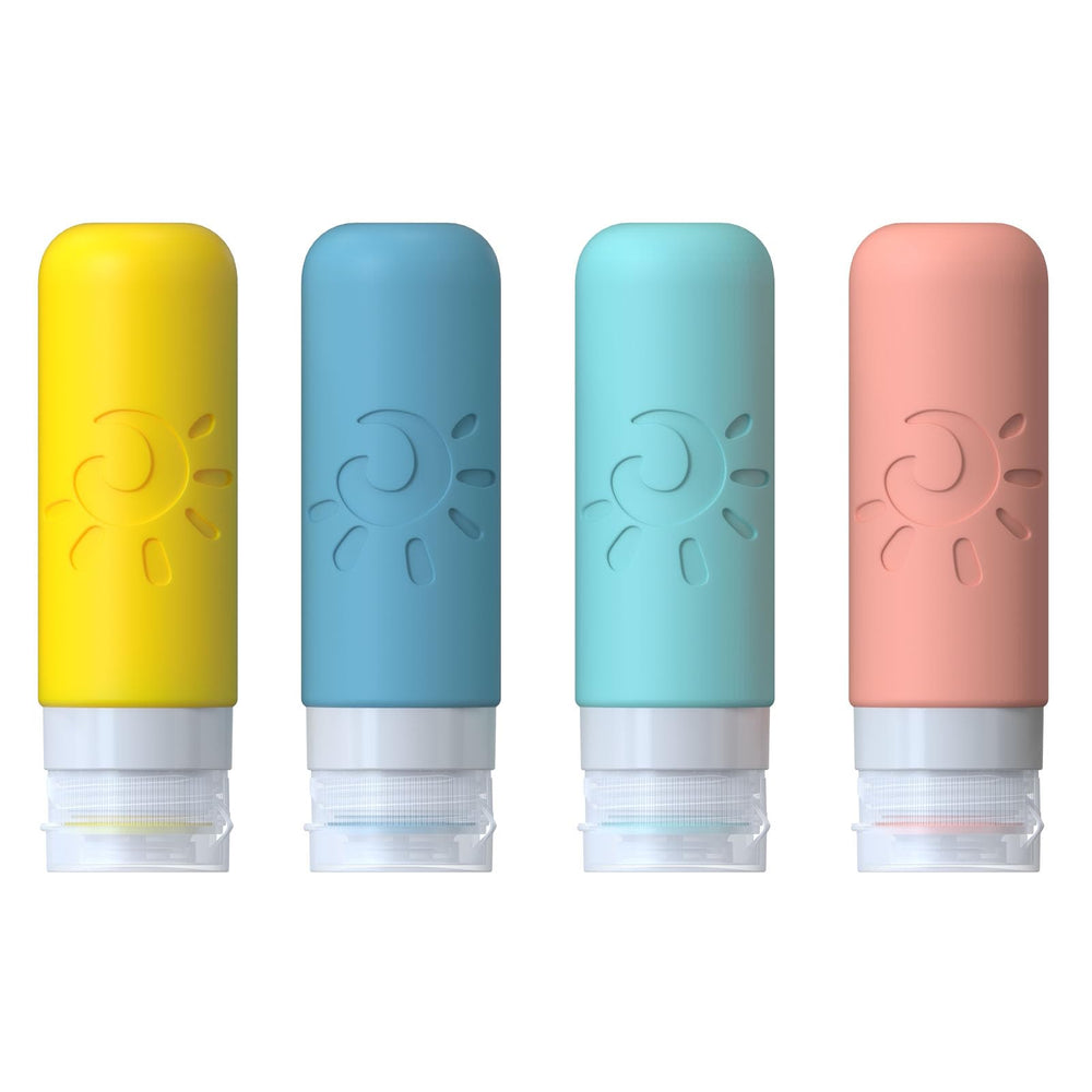 Ensemble Zafit 4 bouteilles en silicone, léger et pratique pour les déplacements.