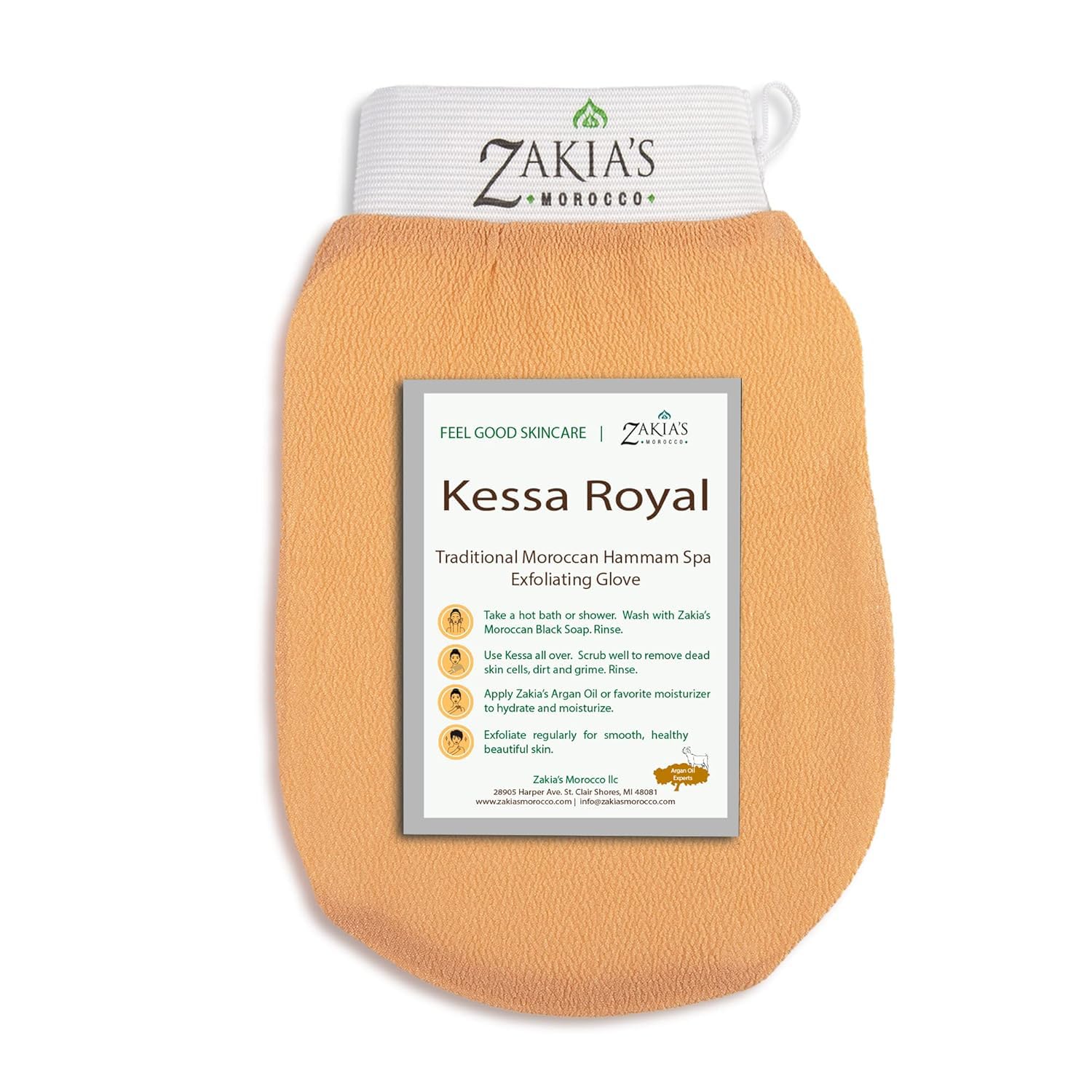 Gant Kessa Zakia's Morocco, exfoliation douce, peau plus lisse après le soin