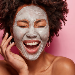 Close-up of Zakia's Morocco Ghassoul powder texture for pure detoxifying clay.