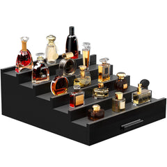 Zaldia presentoir parfum bois noir 5 etages met en valeur vos fragrances