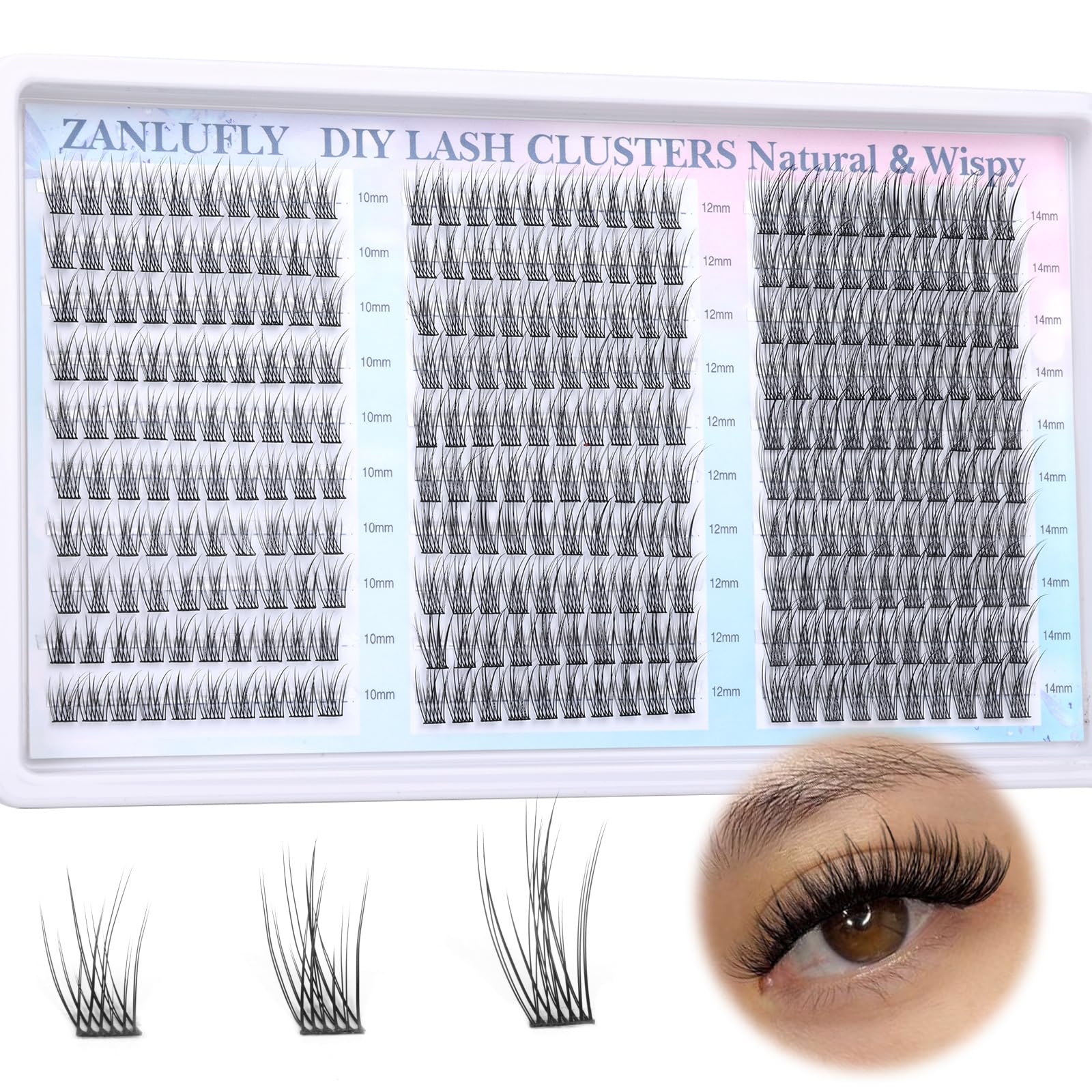 Cils Zanlufly amas c-curly aspect naturel pour un regard léger