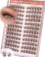 Cils zanlufly: clusters brun, gauche et droite parfaitement ajustés pour un rendu symétrique.