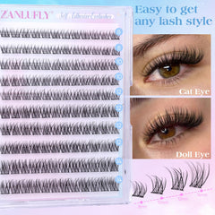 Cils auto-adhésifs bouclés 3D Zanlufly pour un effet volumisant sans colle.