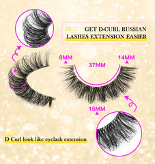 Cils en bande russe pour l’angle externe et un regard relevé