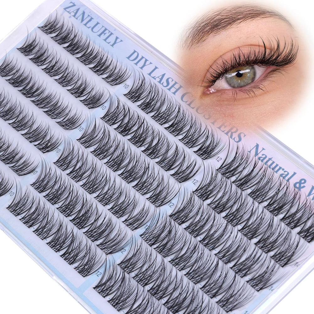 zanlufly cils clusters bande transparente 10 mm pour regard naturel et léger
