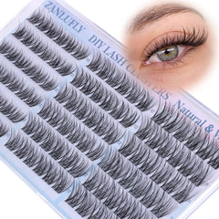 zanlufly cils clusters bande transparente 10 mm pour regard naturel et léger